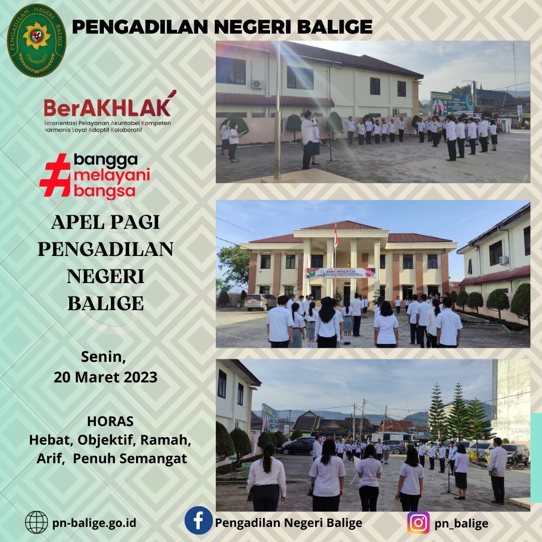 Apel Pagi PN Balige Pada Hari Senin 20 Maret 2023